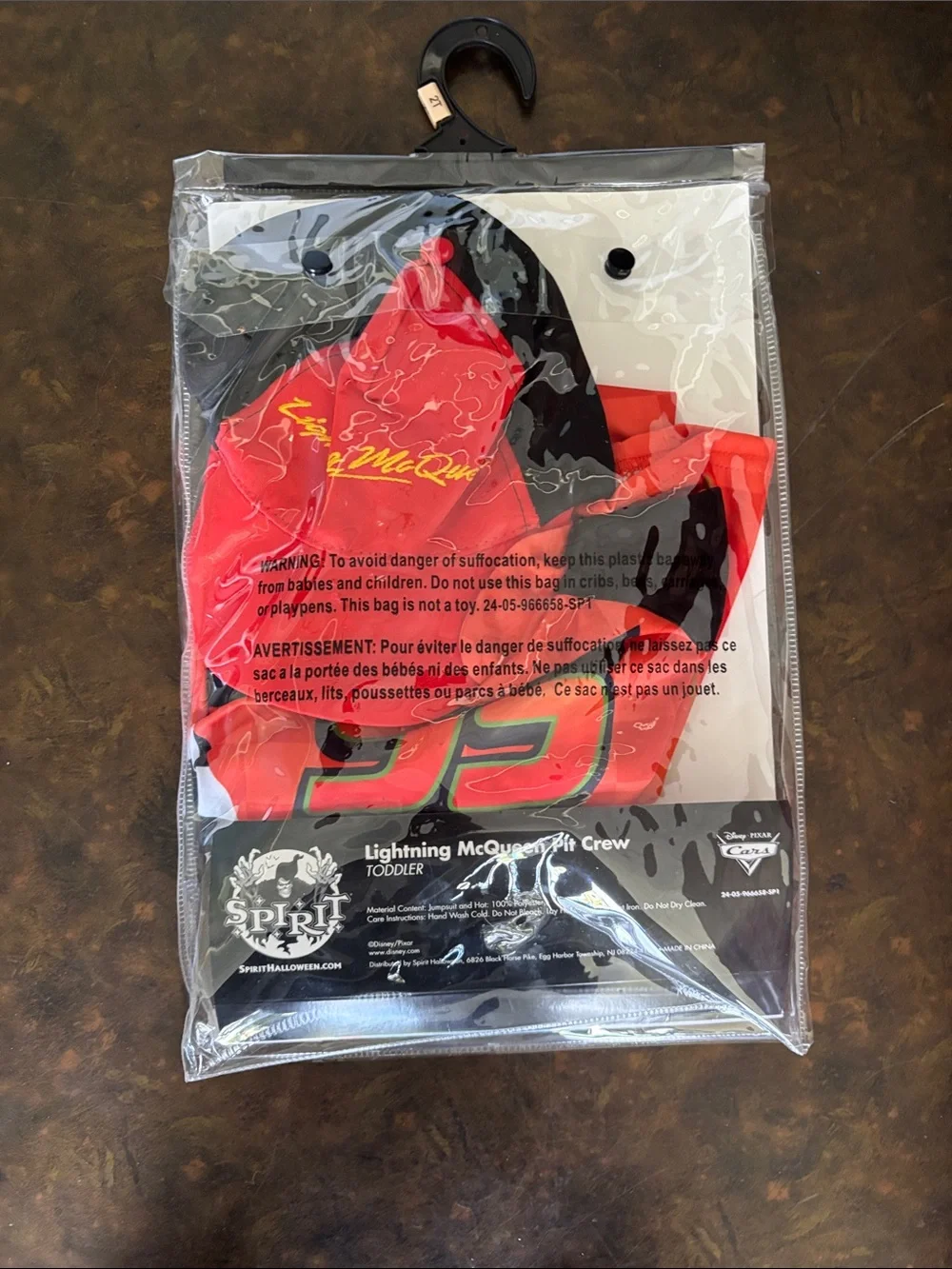 Spirit Toddler Lightning McQueen Pit Crew Costume - Red & Black